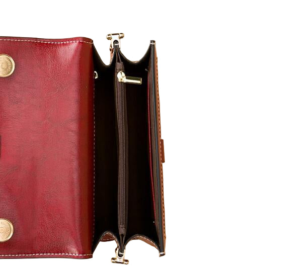 Modieuze schoudertas voor dames met meerdere zakken, origineel leer, grote capaciteit, diagonale crossbodytas van koeienhuid