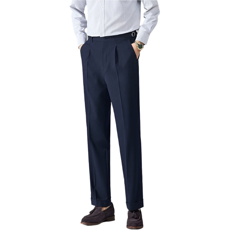 Men's Fashionable Casual Formal Pants Micro Elasticity Seersucker Men Pants Thin Straight Loose Fashion Men's Pants