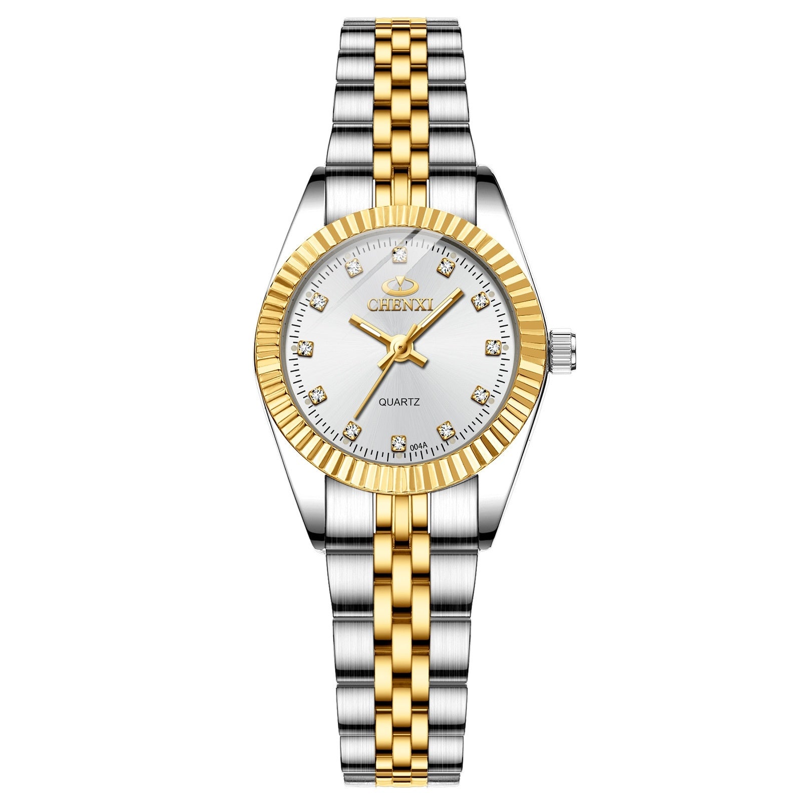 Men's and women's Quartz Rhinestone Simple Steel Belt Watch