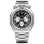 Men's Luxury Mini Focus Retro Style Men's Quartz Watch with Multifunctional Pulse Meter Steel Belt Alloy Dial-0601G