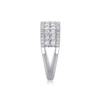 Multi-row Diamond Ring Luxury Fashion Set Moissanite Silver Ring