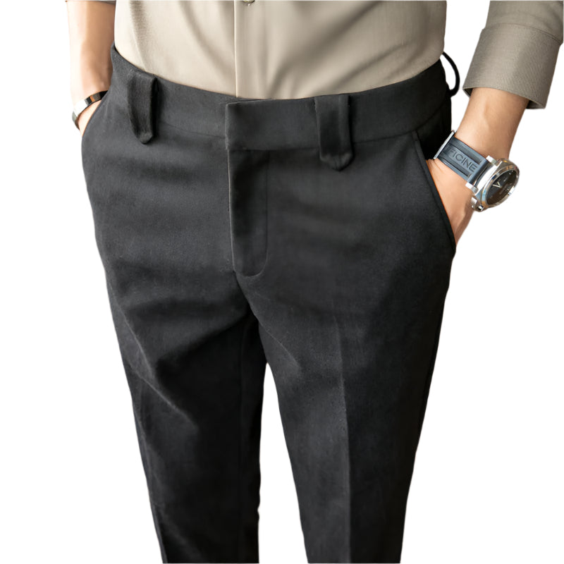 Fashion Slim-fit Thickened Autumn Wool Small Suit Men's Pants