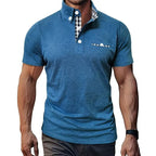 European And American Style Men's Clothing Plaid Short-sleeved Top - Acquisti Online