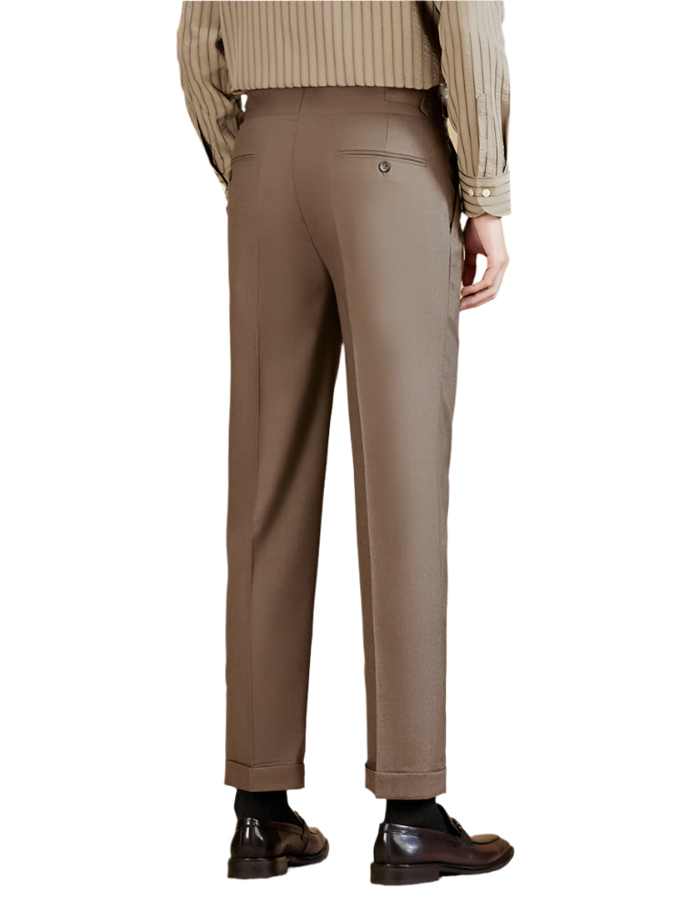 Men's Fashionable Business Casual Formal Pants Ironing-free Adjustable High-waisted Micro Elasticity Men's Casual Pants