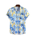 Men's Fashionable Casual Short Sleeve Cotton Fiber Floral Shirt Men's Slim Fit Button Stylish Men's Casual Shirt