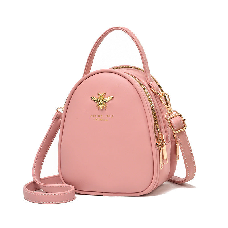 Retro schoudertas voor dames, kleine ronde tas, veelzijdige crossbodytas met meerdere zakken, modieuze crossbodytas voor dames