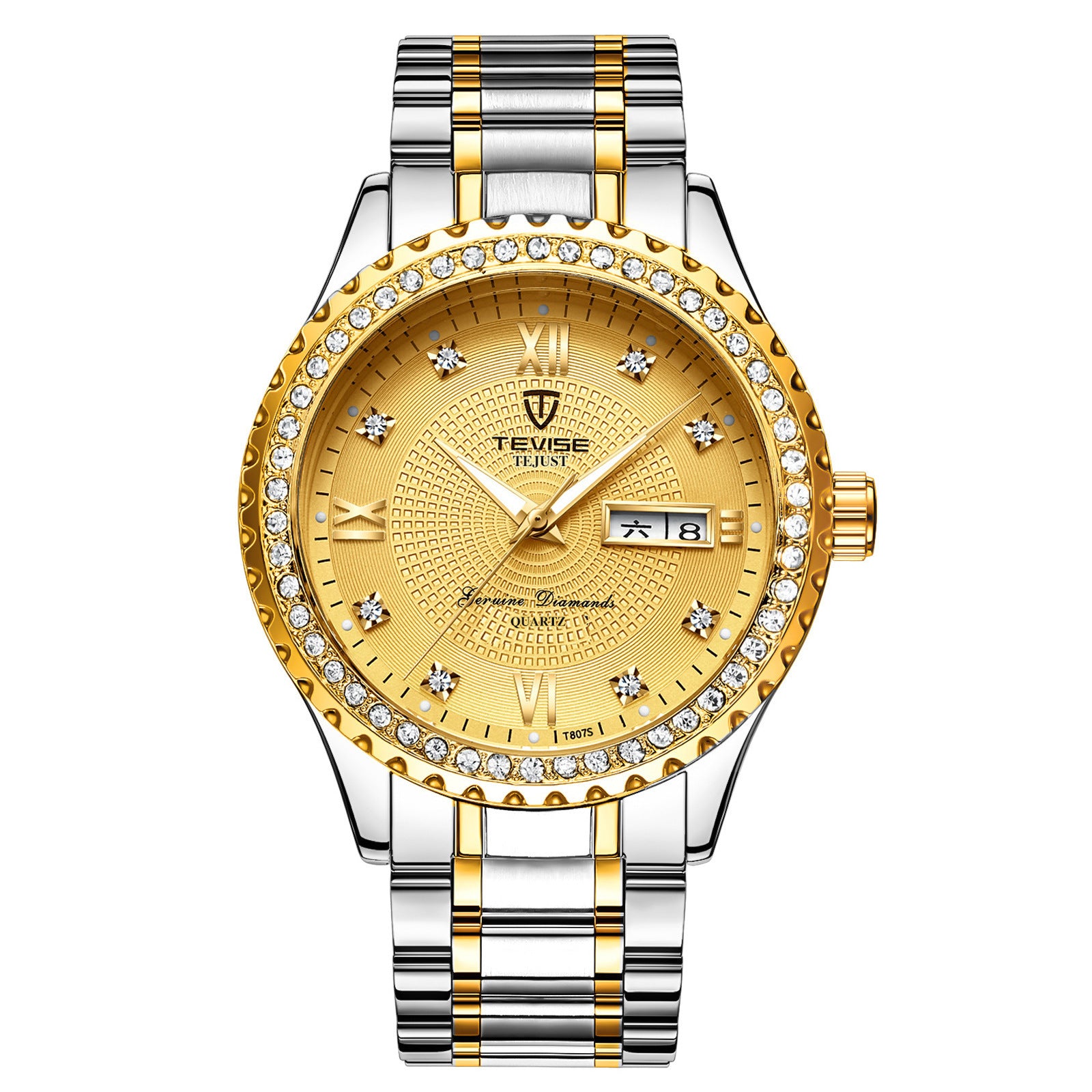TEVISE Dames Luxe Rhinstone Handgemaakt Automatisch Mechanisch Horloge Waterdicht Roestvrij Staal Lichtgevend Horloge