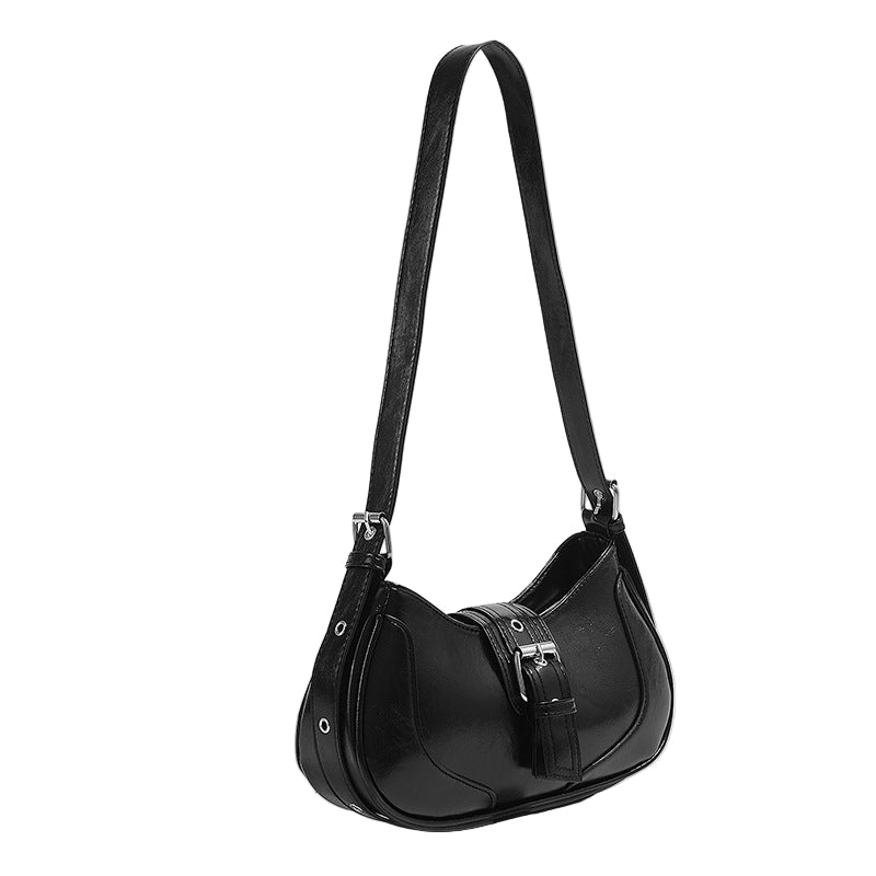 Women's Fashionable Original Leather Shoulder Bag Zipper Pocket Large Capacity Baguette Women's Underarm Shoulder Bag - Acquisti Online