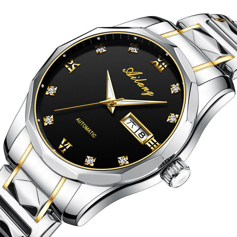 Orologio da uomo AILANG in acciaio inossidabile, impermeabile, automatico, meccanico, orologio da polso da uomo luminoso e impermeabile