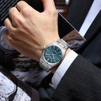 Orologio da uomo Curren, casual da lavoro, con movimento automatico al quarzo, impermeabile, con cinturino in acciaio