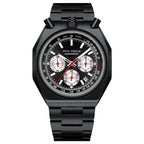 Men's Luxury Mini Focus Retro Style Men's Quartz Watch with Multifunctional Pulse Meter Steel Belt Alloy Dial-0601G