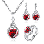 Women's Heart-shaped Ruby Jewelry Suit