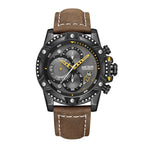 Heren quartzhorloge, casual, modieus leren horloge
