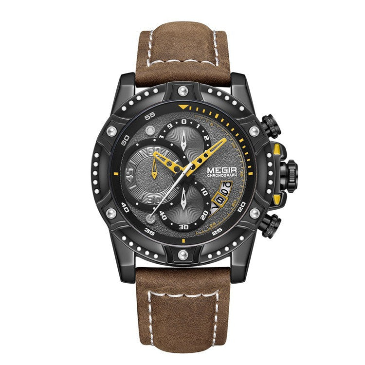 Orologio al quarzo da uomo, orologio casual alla moda in pelle