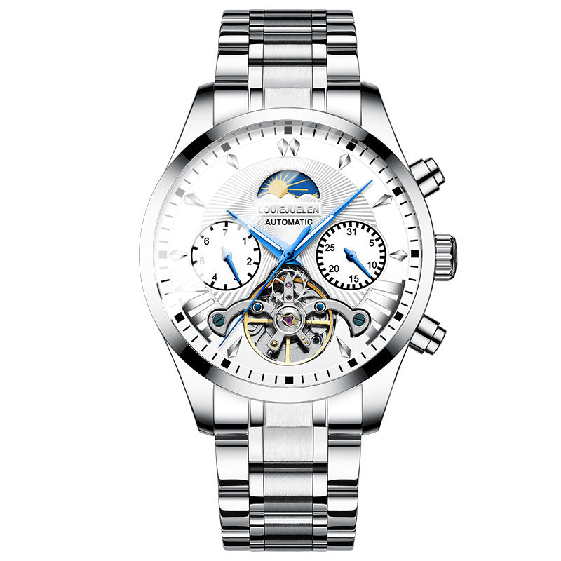 AILANGITEM Men's Business Casual Watch Automatic Mechanical Waterproof Watch Steel Band Fashion Man Watch - Acquisti Online