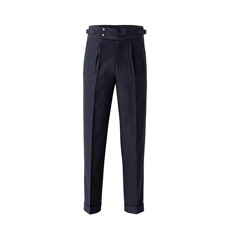 Men's Fashionable Business Casual Formal Pants Solid Color High Waist Straight Men's Business Suit Casual Pants - Acquisti Online