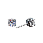 S925 Silver Moissanite Classic Four-Claw Drill Stud Earrings - Acquisti Online