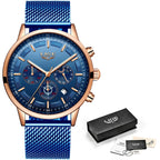 Men's personality fashion trend casual waterproof moon phase quartz watch