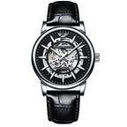 Orologi da polso meccanici automatici alla moda per uomo, analogici, minimalisti, luminosi, scheletrati, orologi da uomo