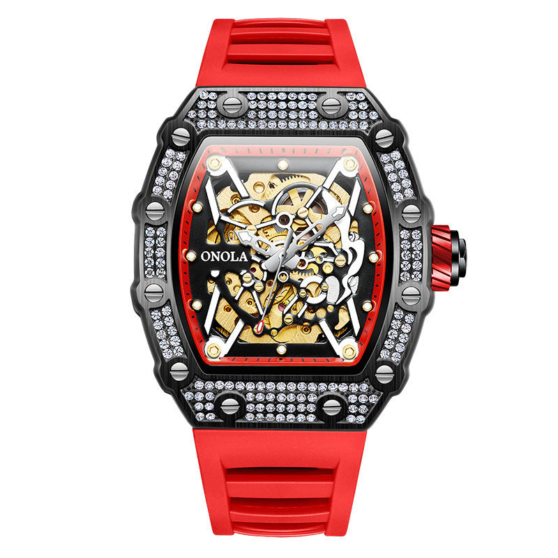ONOLA Luxury Automatic Mechanic Fashion Men's Silicone Band Waterproof Mechanical Watch