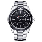 Men's Waterproof Quartz Watch With Steel Band