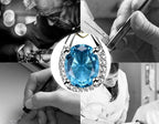 925 Sterling-silver-Blue Oval Stone Women's Nacklaces