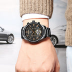 Orologio meccanico da uomo KINYUED Tourbillon Hollow