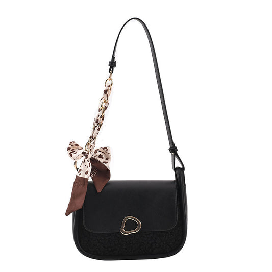 Women's Stitching Lamb Velvet PU Small Round Bag