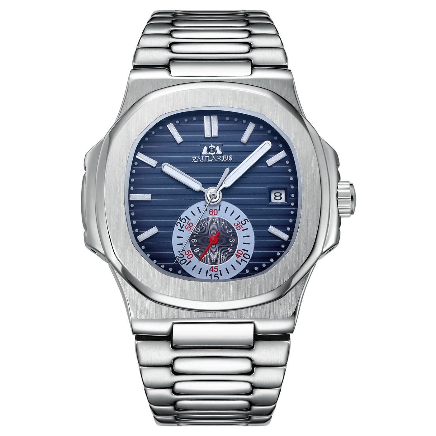 PAULAREIS Men's Classic Fashion Automatic Mechanical Movement Watch Steel Belt Waterproof Man Watch - Acquisti Online