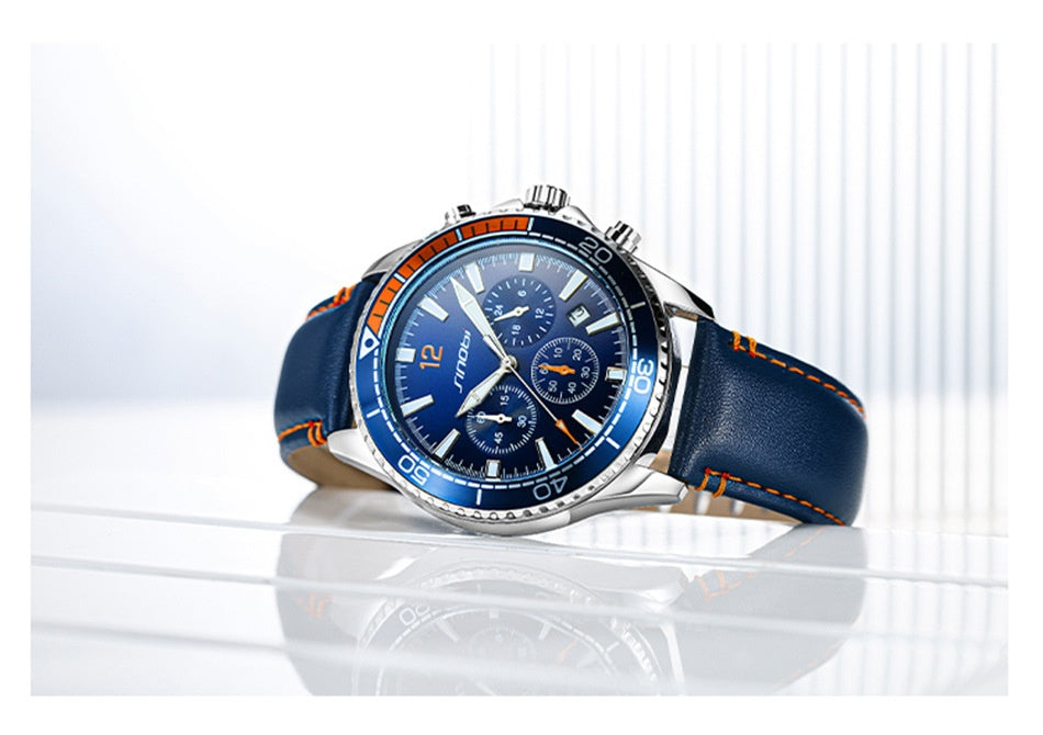 Man Leather Band Automatic Sports Watch - Acquisti Online