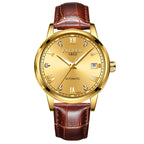 FNGEEN Top Brand Luxury Fashion Green Mechanical Watch for Men Stainless Steel Waterproof Sports Automatic Calendar Men's Watch - Acquisti Online