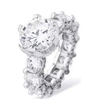 Simple Women's Diamond Copper Set Zircon Ring - Acquisti Online