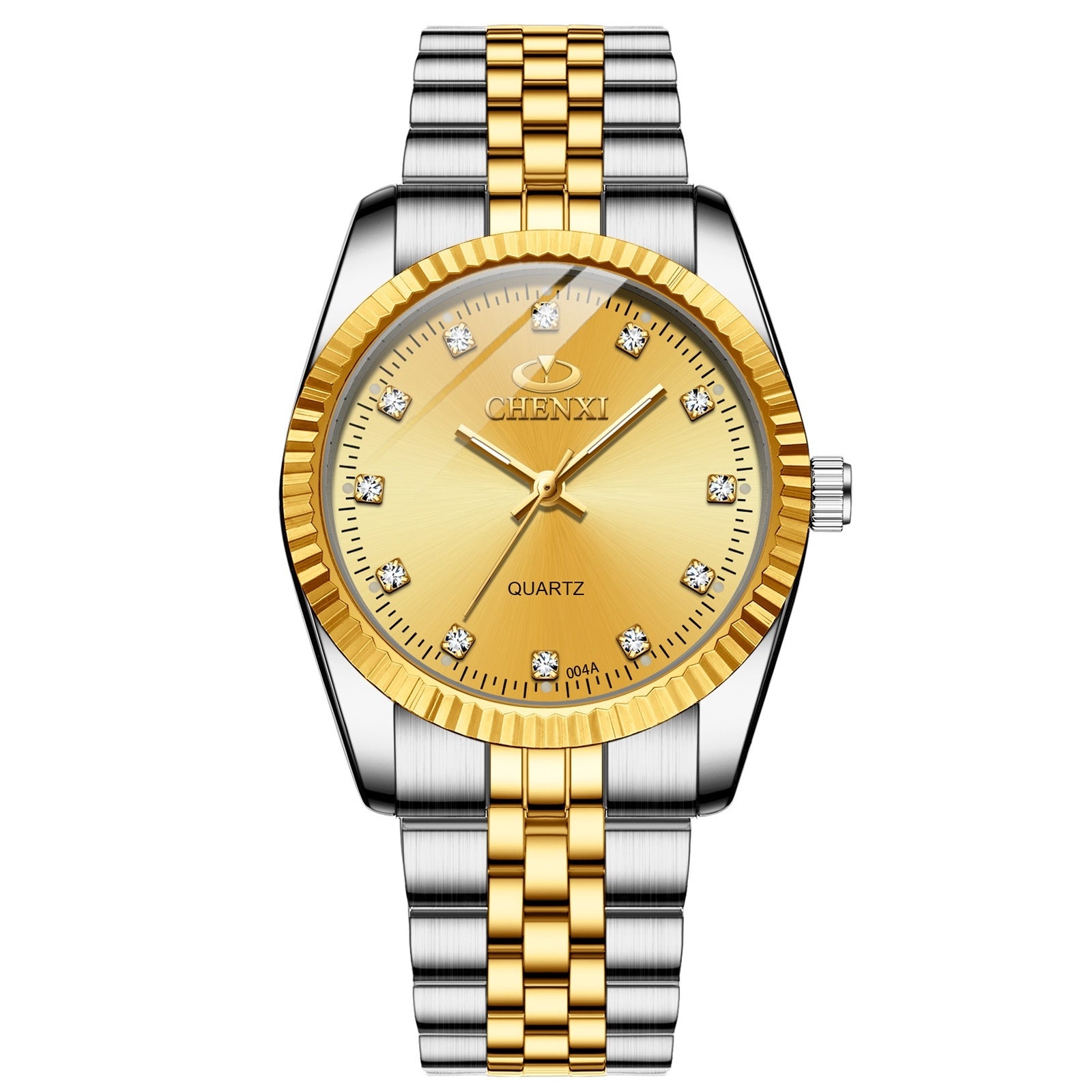 Men's and women's Quartz Rhinestone Simple Steel Belt Watch