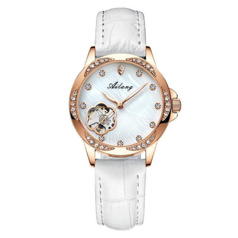 AILANG Women's WristWatch Luxury Watches Waterproof Leather Automatic Mechanical Women Wristwatch