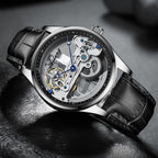 AILANG Hollow Transparent Automatic Mechanical Watch for Men Leather Strap Skeleton Men's Watch