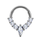 Stainless Steel Material Casting Water Drop-shaped Zircon Nose Ring
