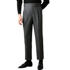 Men's British Commuter Anti-wrinkle Retro Trendy Business Slim-fit Casule Pants