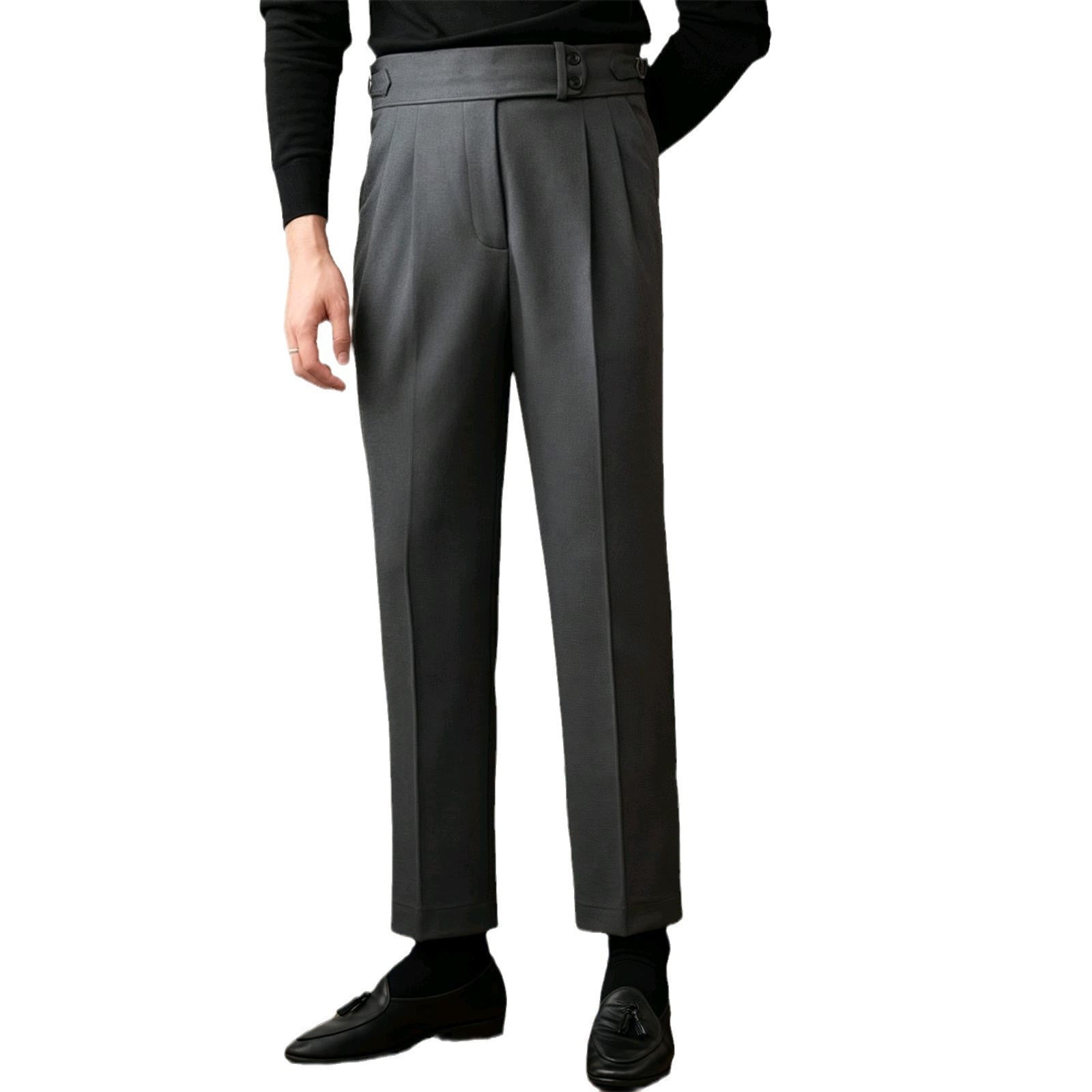 Men's British Commuter Anti-wrinkle Retro Trendy Business Slim-fit Casule Pants