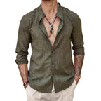 Heren cardigan met opstaande kraag en lange mouwen, herentop