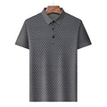 Men's Lapel Polo Shirt Short-Sleeved T-shirt Business Casual Loose Men's Short Sleeve Breathable Ice Silk Seamless Shirt