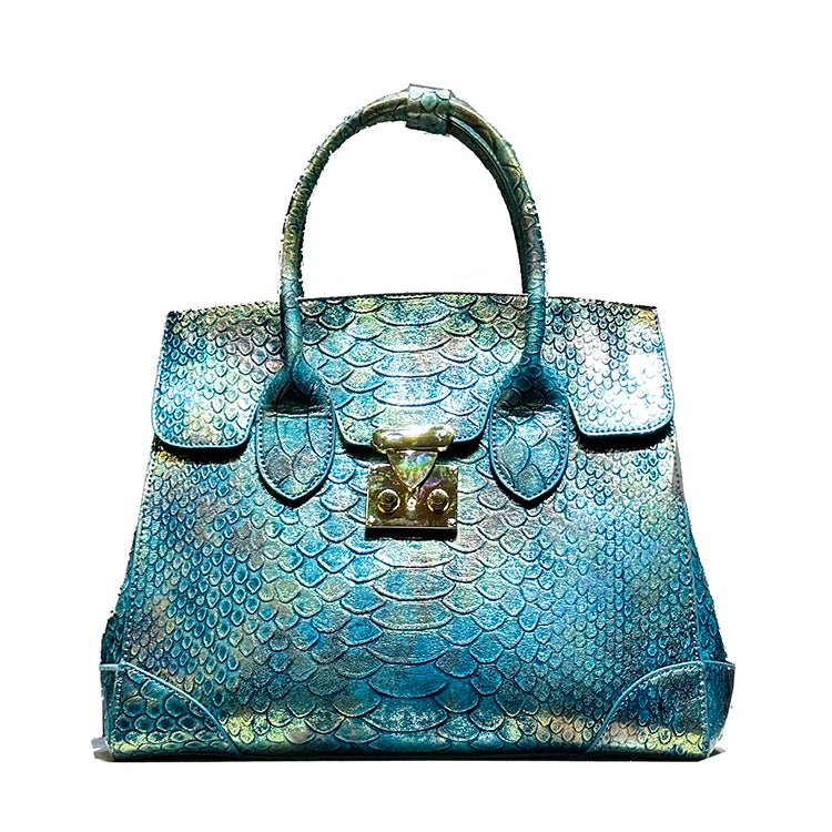 Luxury Designer Brand New High Quality Leather Snake Print Large Capacity Handbag Fashion Trend Crossbody Bag