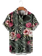 Zomerbloemenpatroon, herenkleding met print, overhemd