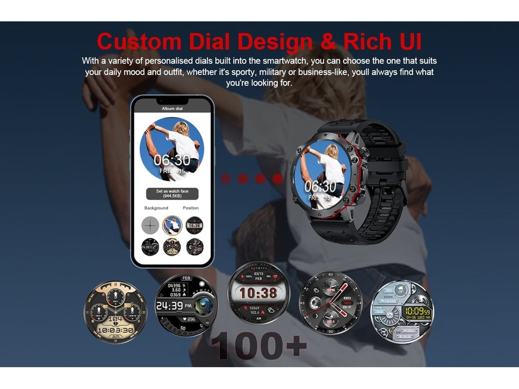 Man Multifunction Sports Bluetooth 1.43 in Amoled Display Smart Watch - Acquisti Online