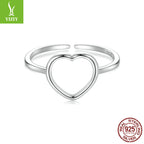 Original Couple's 18K Gold Plated Love Splicing Open Ring Starry Heart s925 Pure Silver Ring