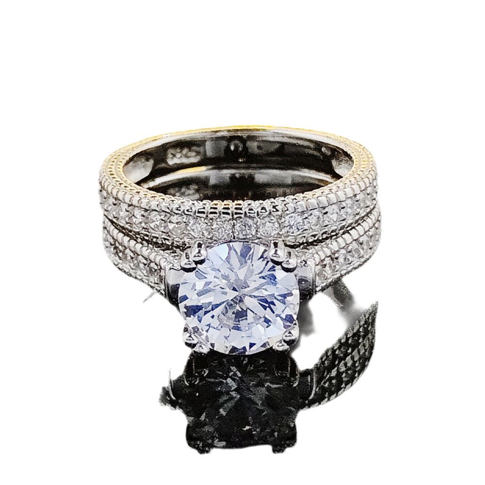 925 Sterling Silver Ring Set For Women Non-Fading Fashionable Commuter Geometric Design Jewelry - Acquisti Online