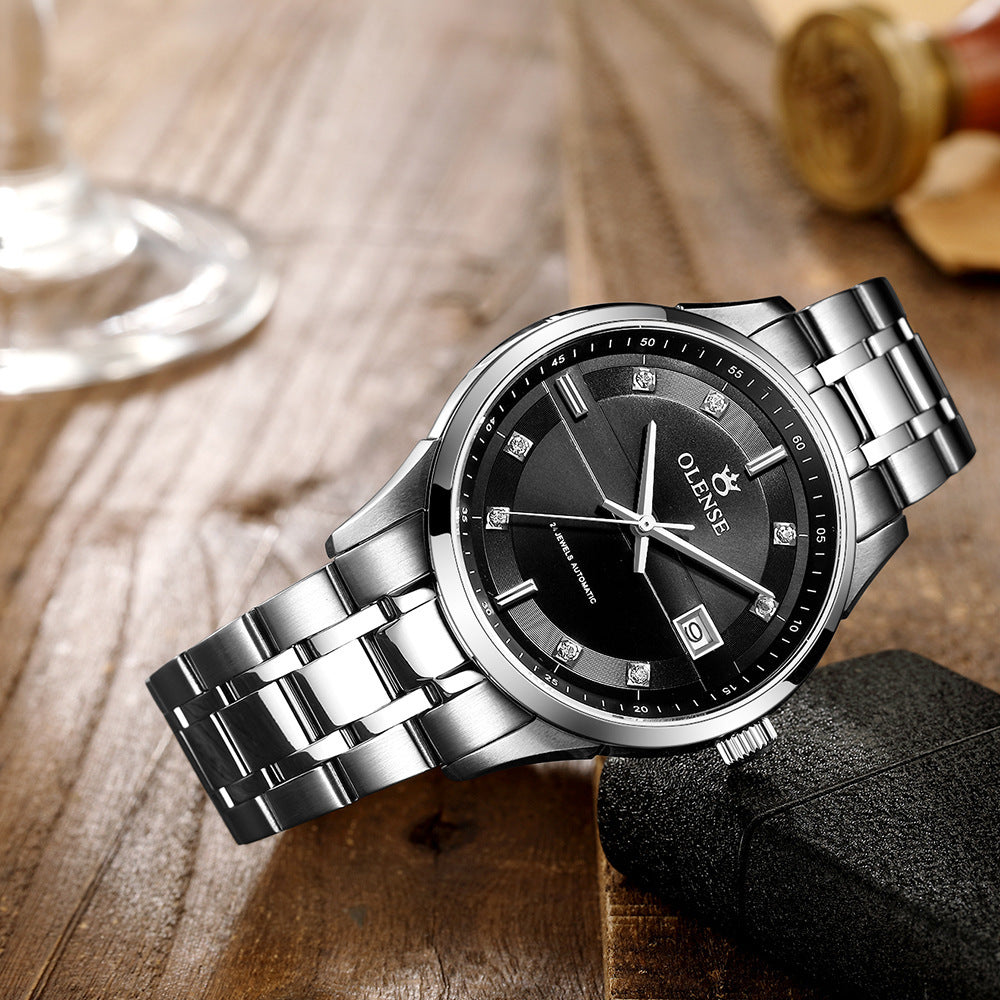 Orologio meccanico di alta gamma in acciaio inossidabile da uomo Olense