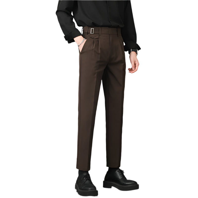 Heren modieuze zakelijke casual formele broeken micro-elasticiteit midden taille herenbroeken slim fit heren casual broeken
