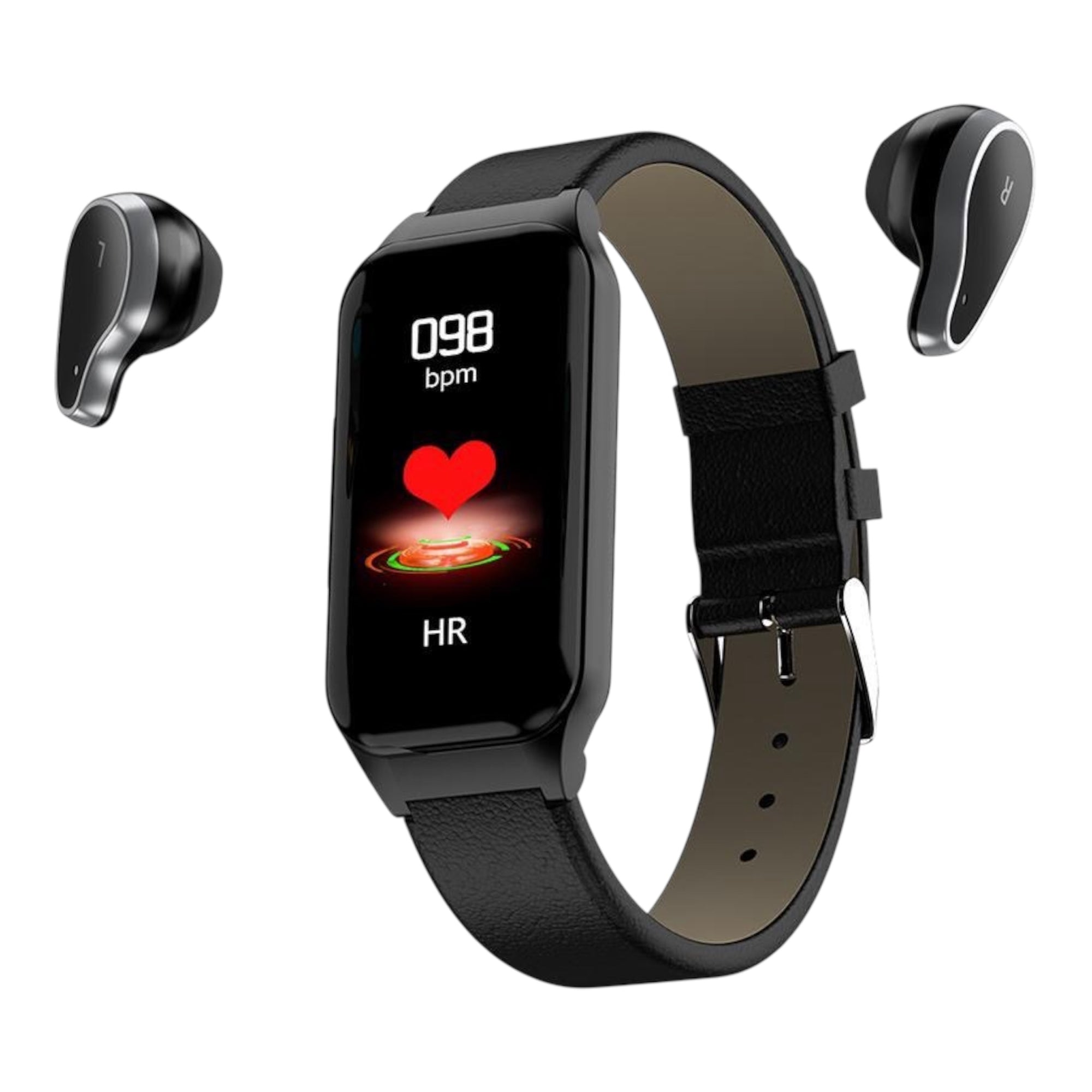 Smartwatch Fitness Tracking Smartwatch voor Android IOS Hartslagmeter Bloeddrukmeter Bluetooth Headset Twee-in-één Band Smartwatch