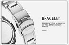 SMAEL Stainless Steel Band Quartz Electronic Watch Alarm Clocks Fashion Sports Watches Dual Time Display Watch
