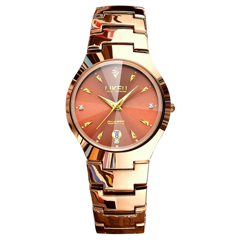 Modieus luxe quartzhorloge voor dames, waterdicht, met strass vervaardigd, lichtgevend, lichtgewicht quartzhorloge voor dames